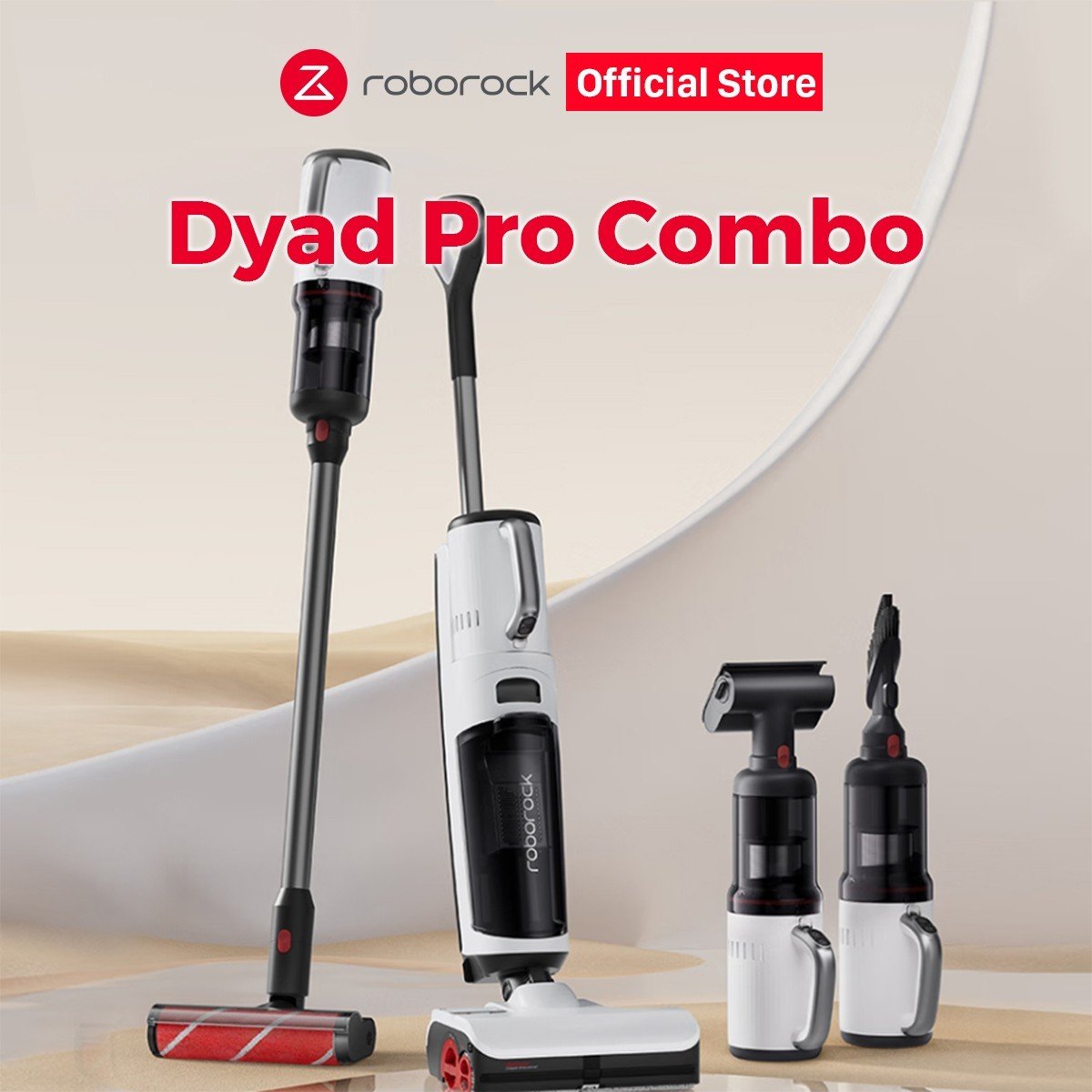 Máy lau nhà khô và ướt kiêm máy hút bụi cầm tay 4 trong 1 Roborock Dyad Pro Combo