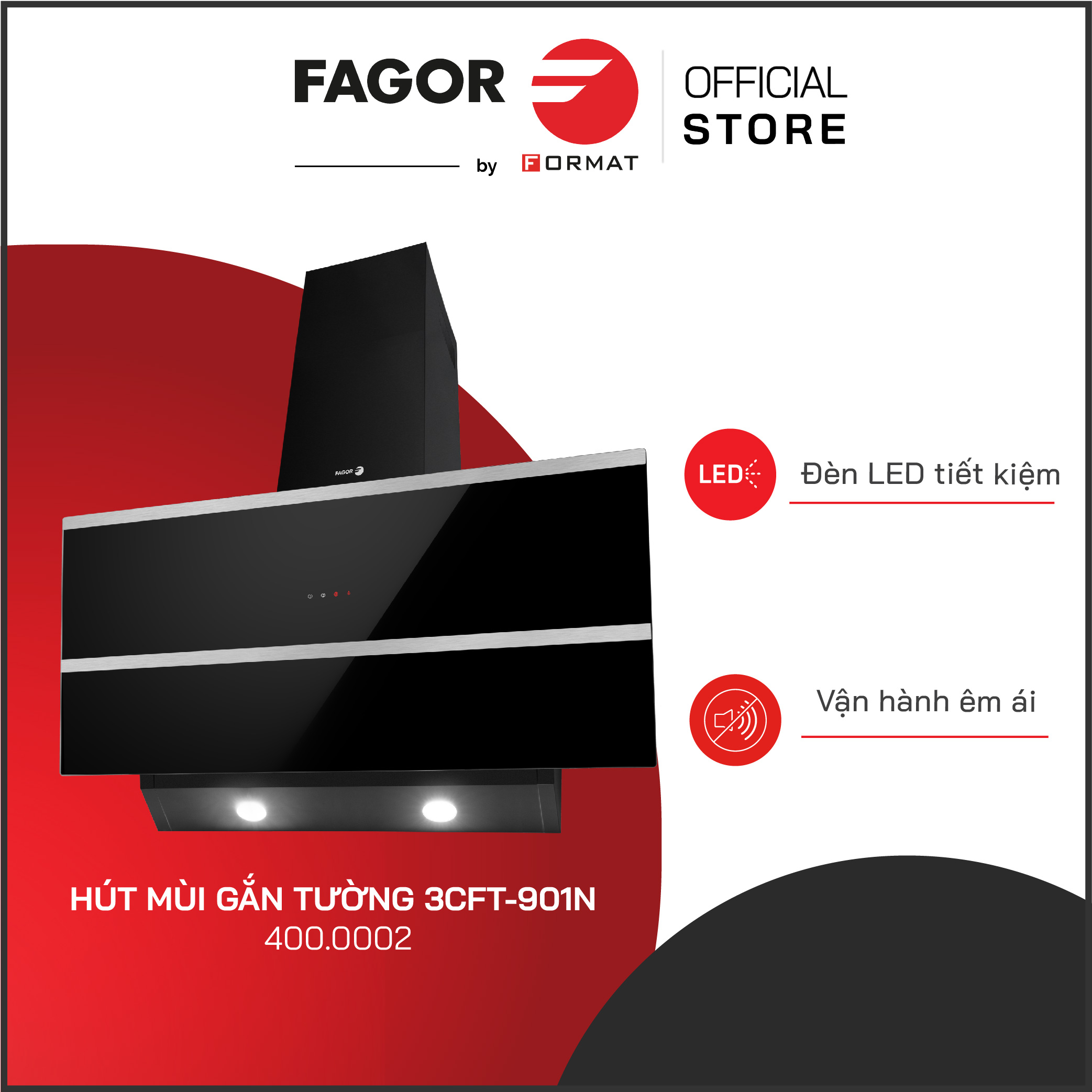 Máy hút mùi thiết kế FAGOR 3CFT-901N (400.0002)