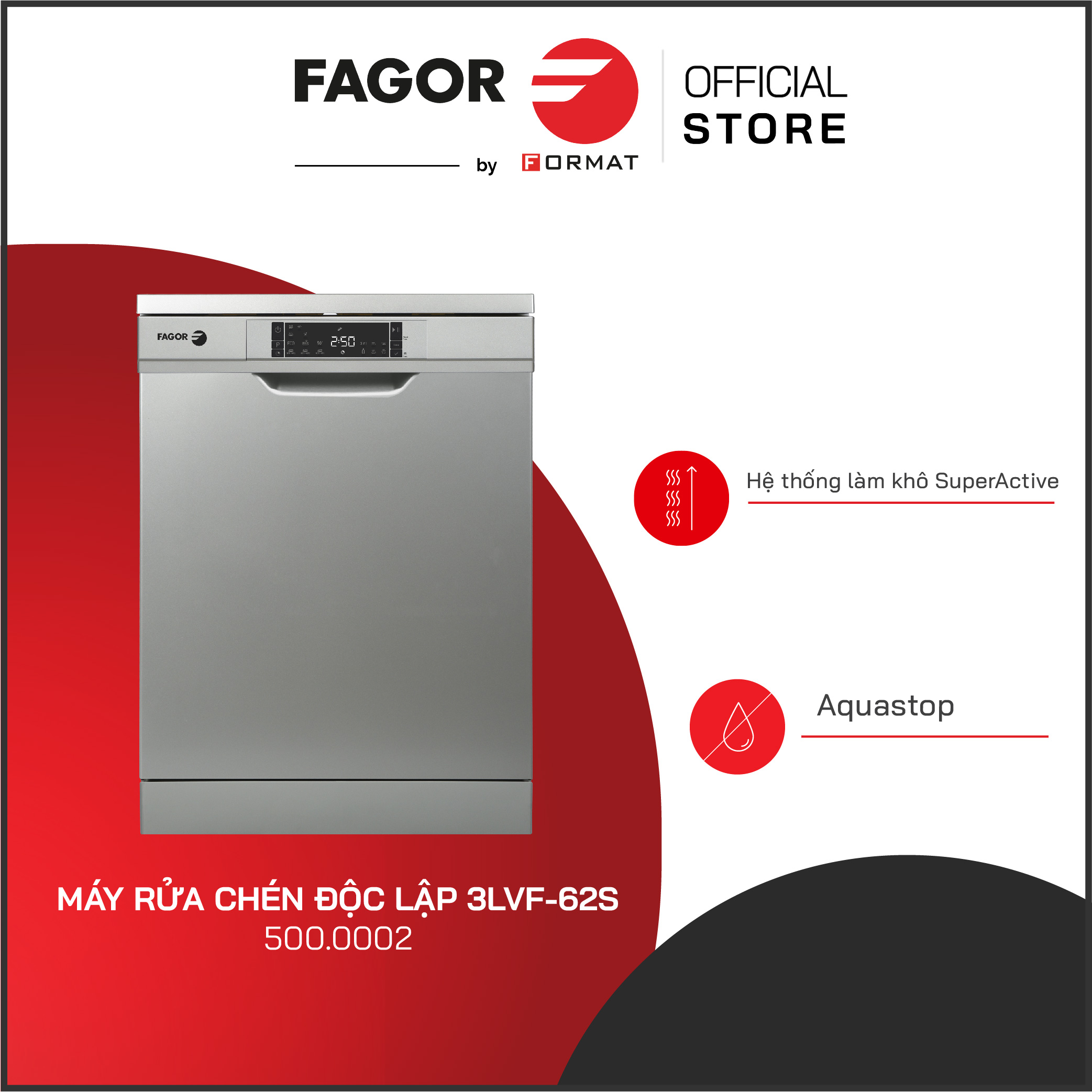 Máy rửa chén độc lập FAGOR 3LVF-62S (500.0002)