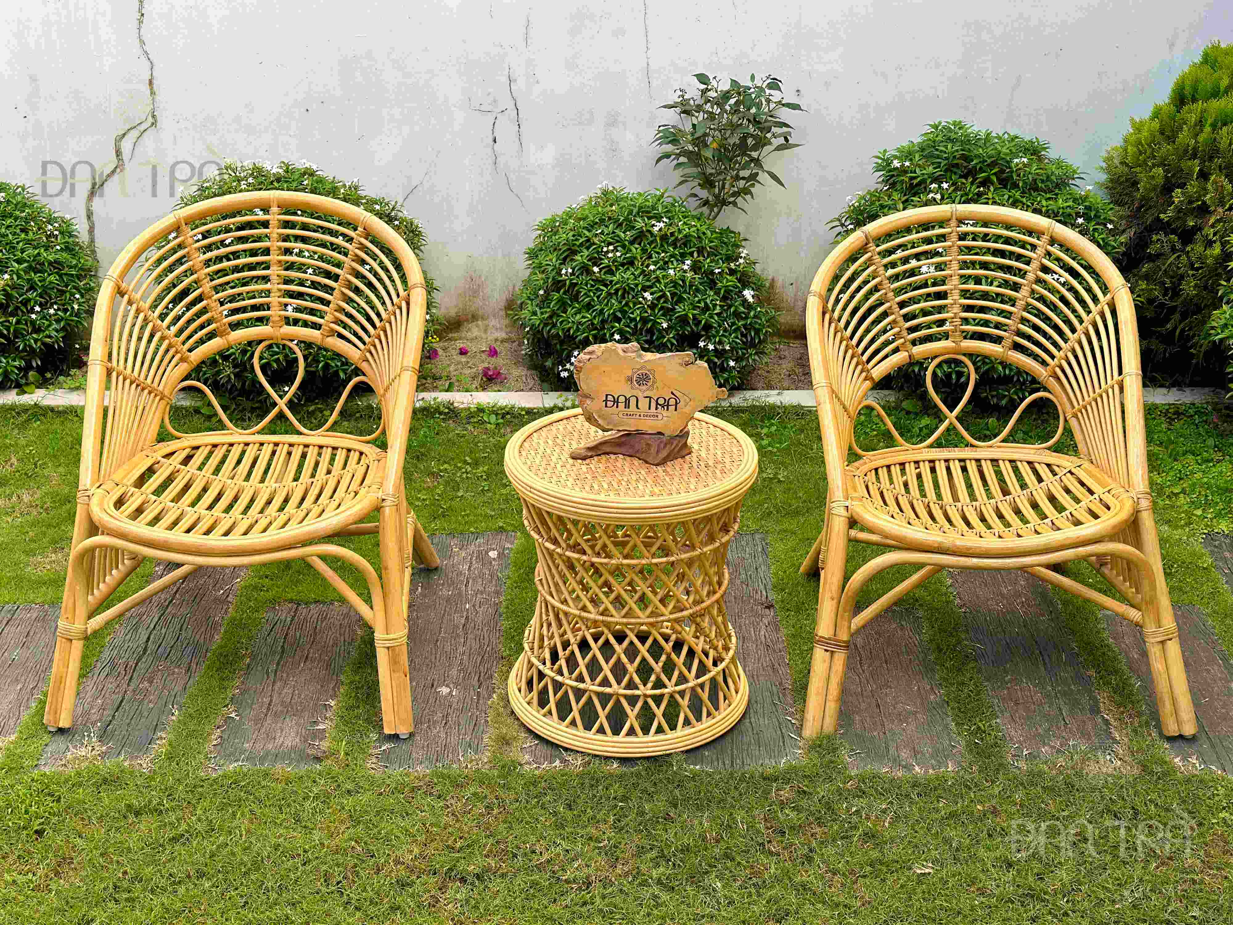 Combo bàn ghế mây Athena decor ban công