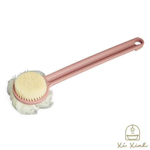 Cọ lưng kèm Bông tắm cao cấp JS185297 - Hồng nhạt