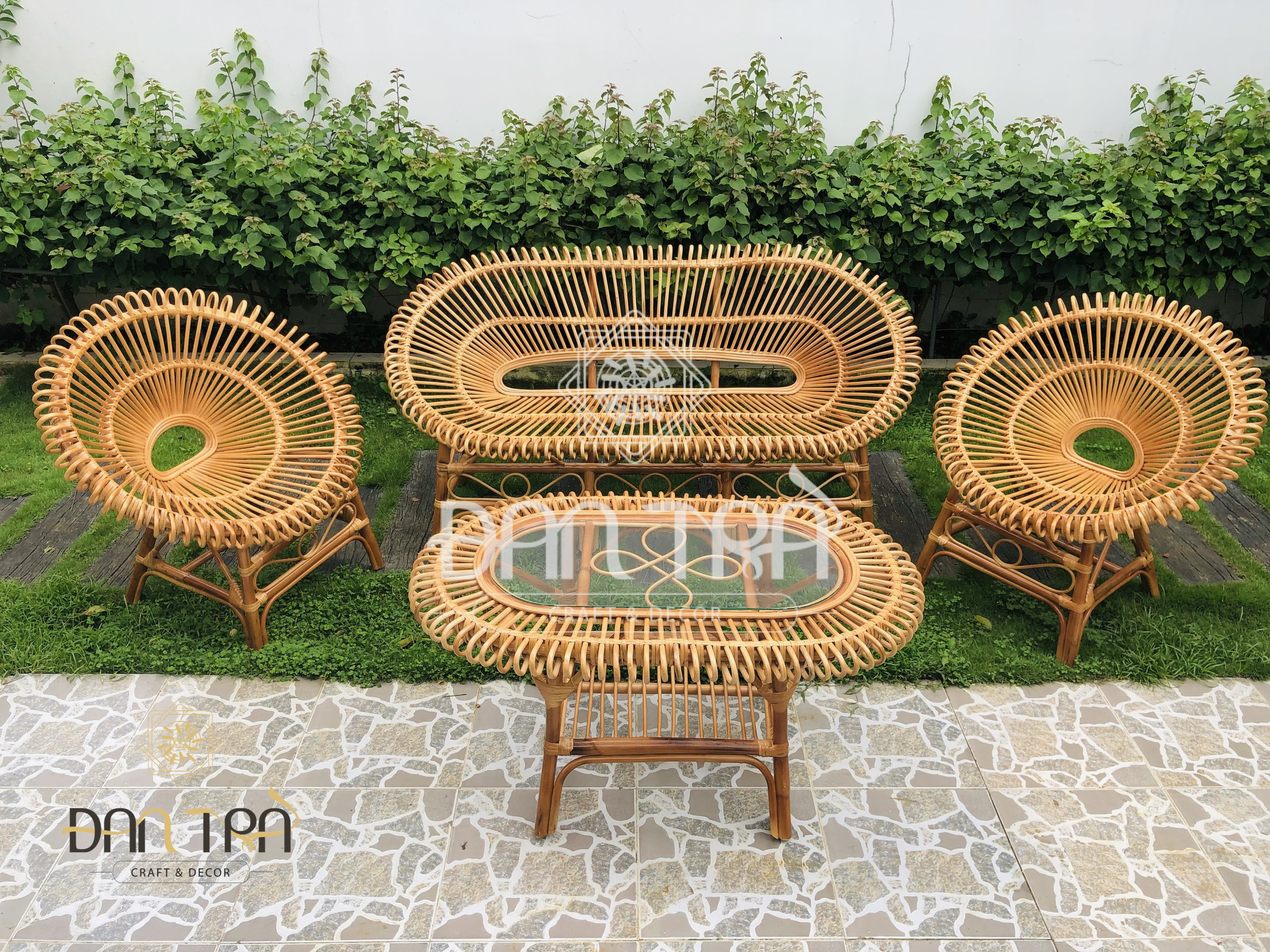 [FREESHIP TOÀN QUỐC] Bộ Ghế Sofa Sen Xòe - Mây Tre ĐAN TRÀ