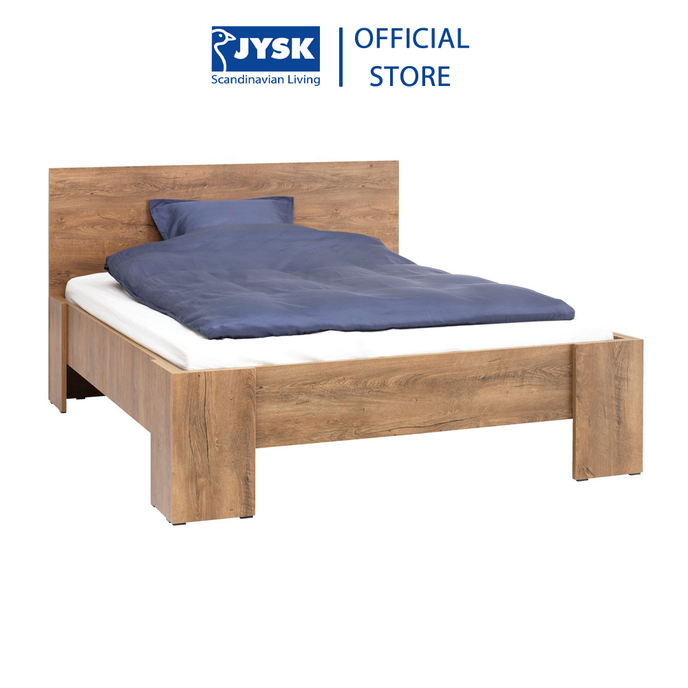 Khung giường kèm dát | JYSK Vedde | gỗ công nghiệp màu sồi | 160/180x200 cm
