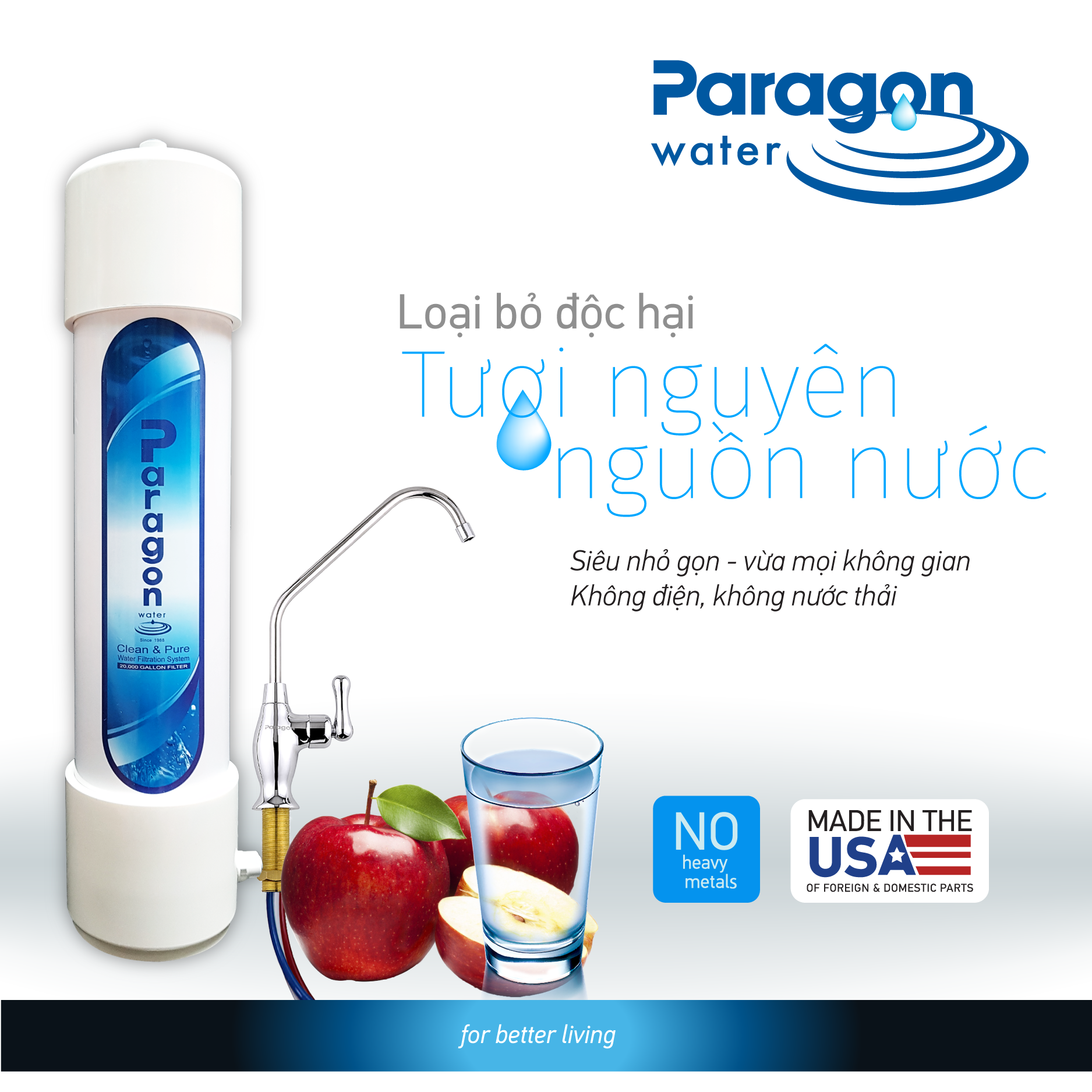 Bộ lọc nước dưới chậu rửa P5250UC thương hiệu Paragon Water