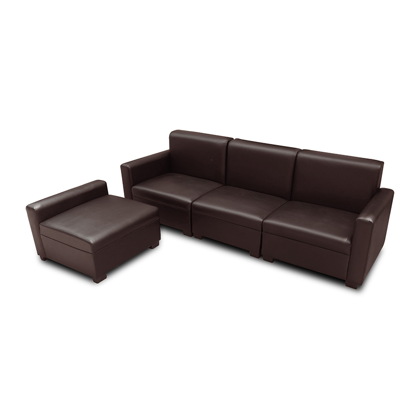 Sofa da góc L Juno Sofa 230 x 70 cm màu nâu