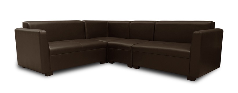 Sofa da góc L Juno Sofa 220 x 180 cm màu nâu