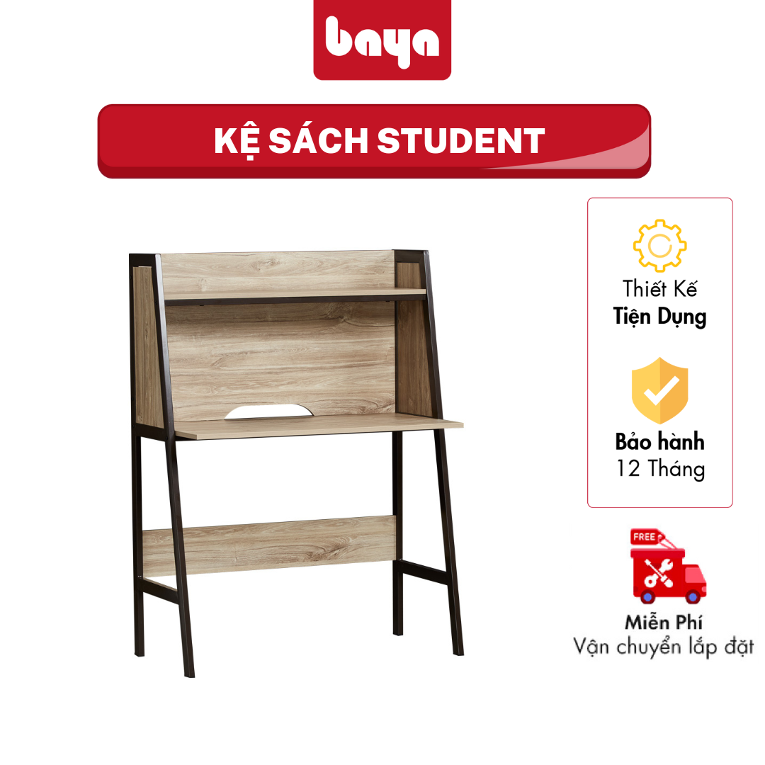 Bàn Làm Việc BAYA STUDENT Làm Từ Gỗ Công Nghiệp Bền Chắc Với Họa Tiết Vân Gỗ Tự Nhiên, D51xW94xH128 1099553