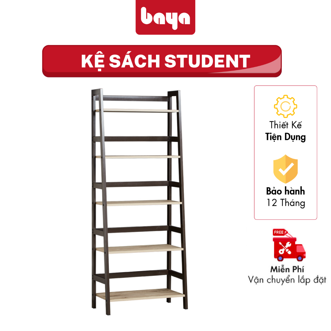 Kệ Sách BAYA STUDENT Làm Từ Gỗ Công Nghiệp Bền Chắc, Hiện Đại, Kích Thước D34xW64xH163 1099560