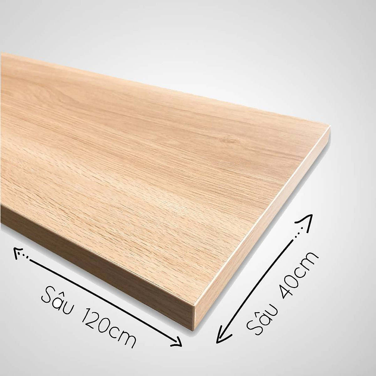 Kệ gỗ SMLIFE Railshelf 30x60cm - Phụ Kiện Thành Phần Để Lắp Hệ Kệ Ray Tường Railshelf - Vân gỗ