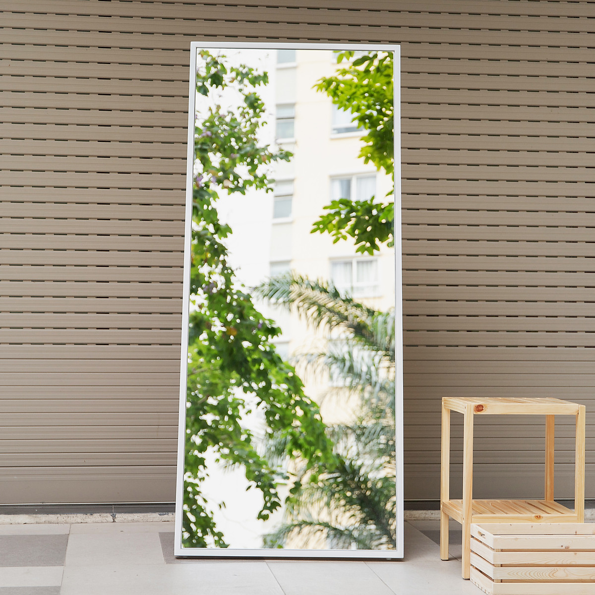 GƯƠNG SOI TOÀN THÂN CÓ CHÂN ĐỨNG NGANG 70 MÀU TRẮNG/ ĐEN - STANDING MIRROR 70CM WHITE/ BLACK - Trắng