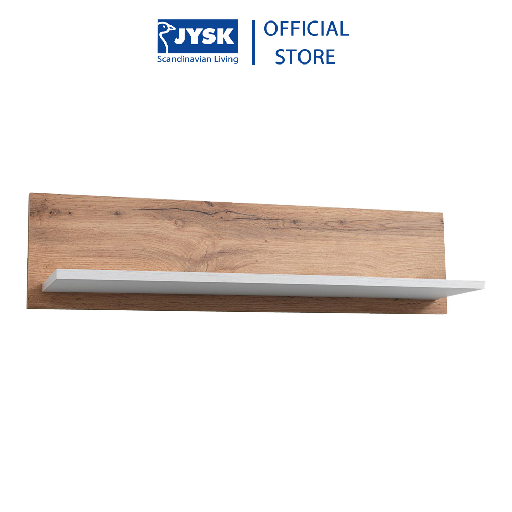 Kệ treo tường | JYSK Marskel | gỗ công nghiệp | trắng/sồi | R80xS21xC20cm