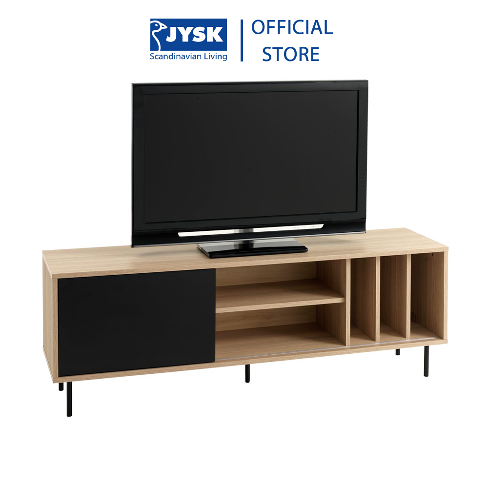 Kệ TV | JYSK Farsund | gỗ công nghiệp | màu sồi/đen | R160xS40xC55cm