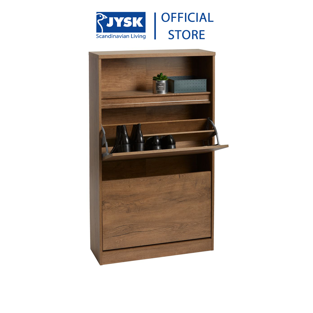 Tủ giày | JYSK Vedde | gỗ công nghiệp | màu sồi đậm | R73xS28xC125cm