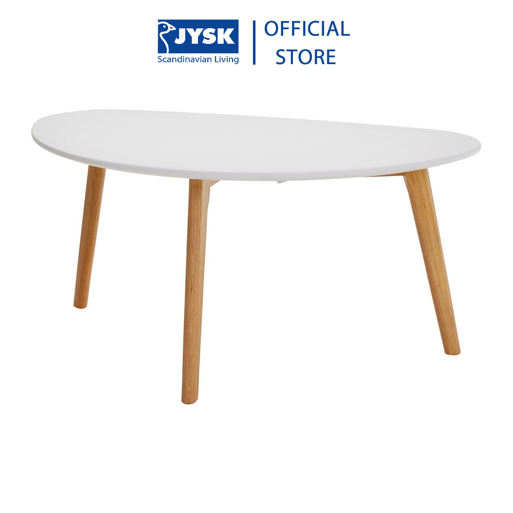 Bàn cafe | JYSK Lejre | gỗ công nghiệp/gỗ sồi | trắng/sồi | D85xR48xC40cm