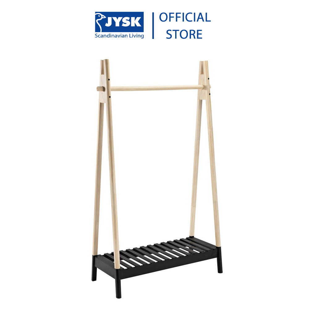 Giá treo đồ | JYSK Jennet | gỗ thông màu đen/tự nhiên | R100xS46xC170cm