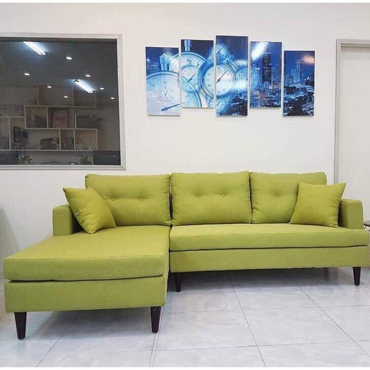 Sofa góc SuperLK Juno Sofa 2m2x 1m5 (Xanh chuối)