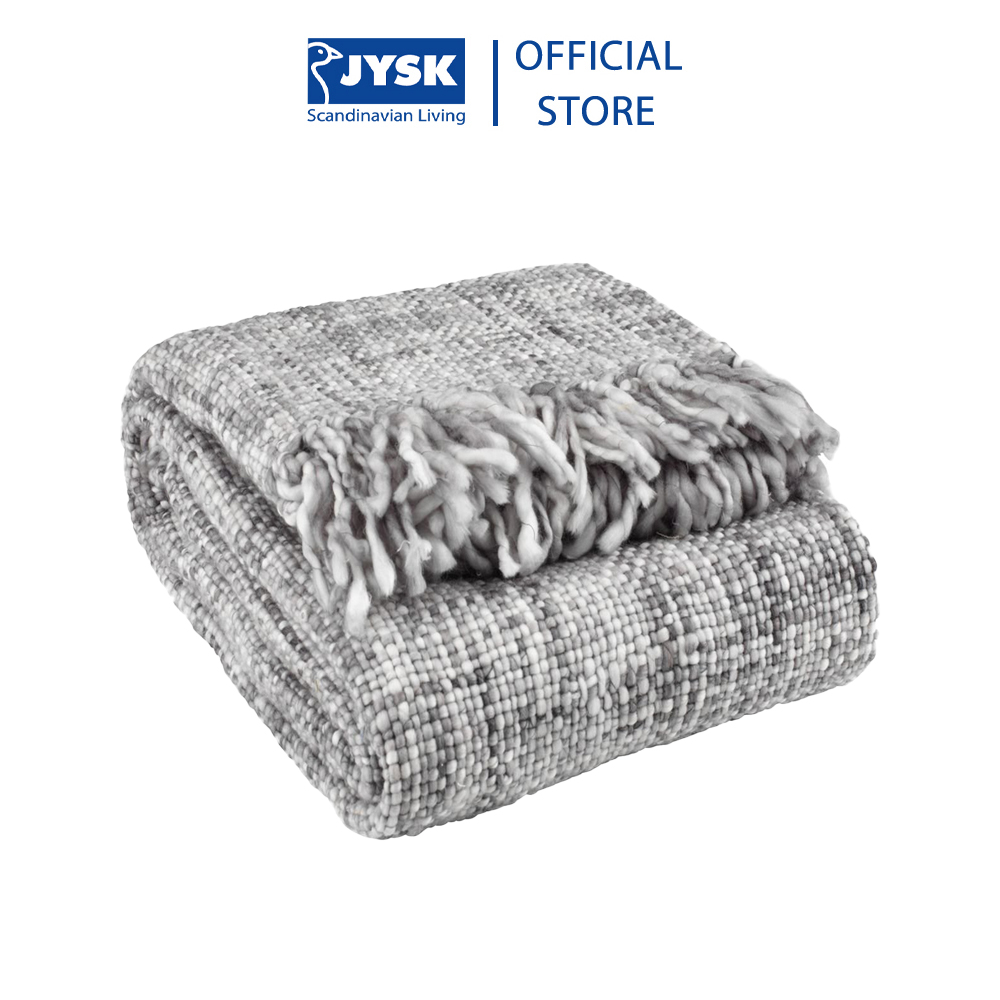 Chăn sofa | JYSK Hvitkurle | acrylic | trắng/xám | 130x180cm