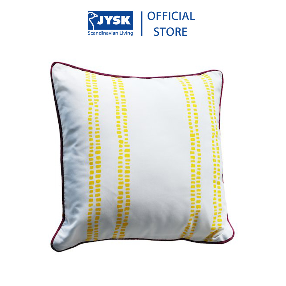 Gối trang trí | JYSK Majs | vải polyester | trắng họa tiết vàng |40x40cm