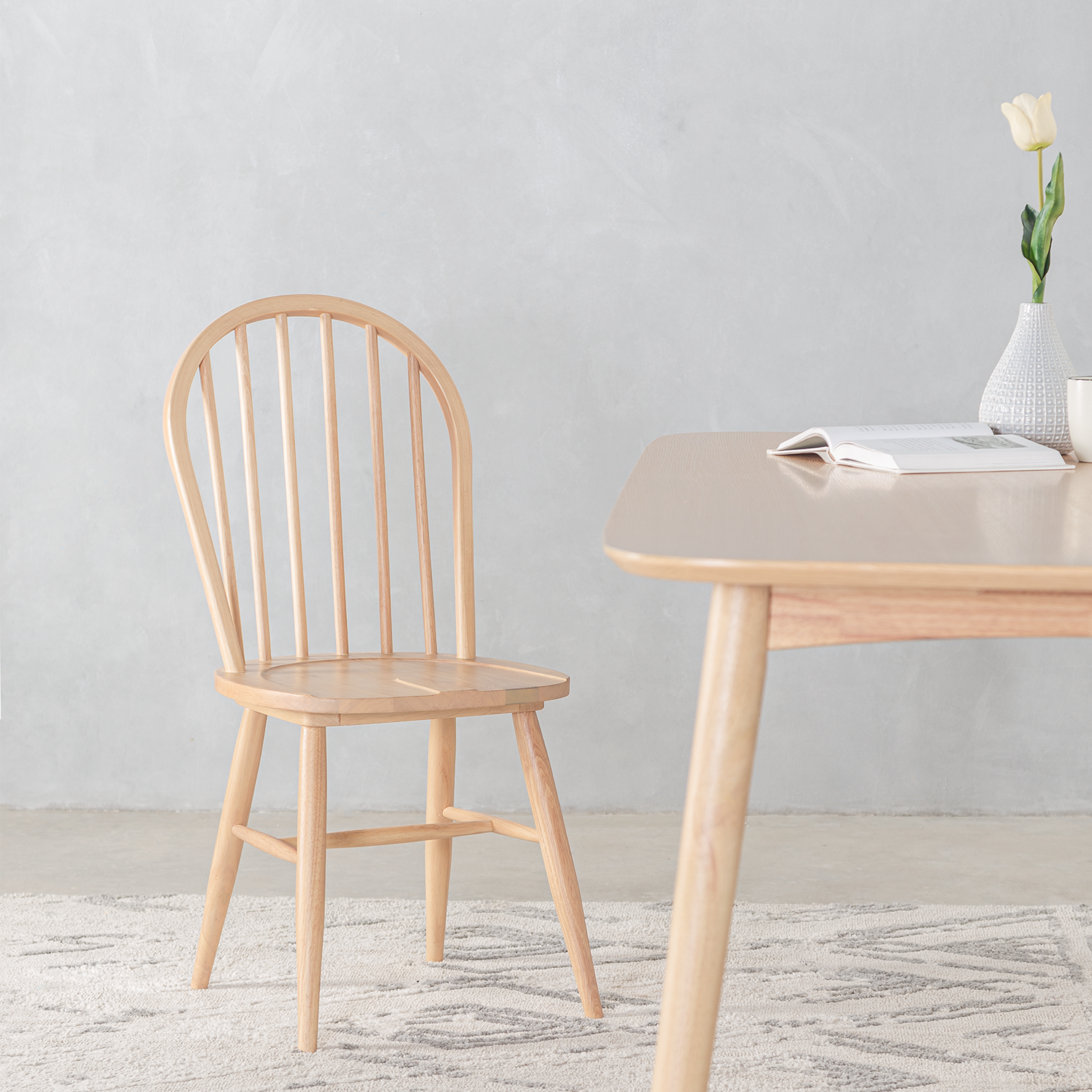 Bộ Bàn Ăn Gỗ 4 Ghế Cao Su MOHO OSLO 601 - Ghế ODESSA
