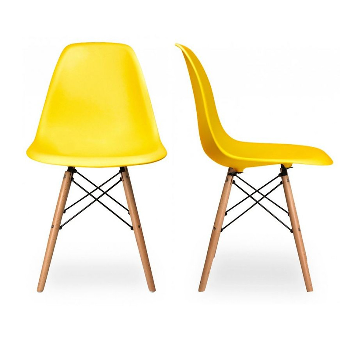 GHẾ NHỰA VĂN PHÒNG NHIỀU MÀU - EAMES - vàng