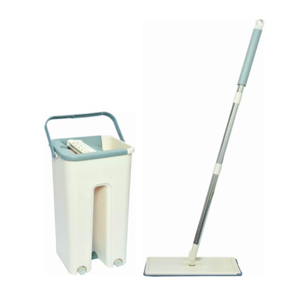 Bộ cây lau nhà thông minh kèm thùng vắt 2 ngăn size trung Inochi - BHM900