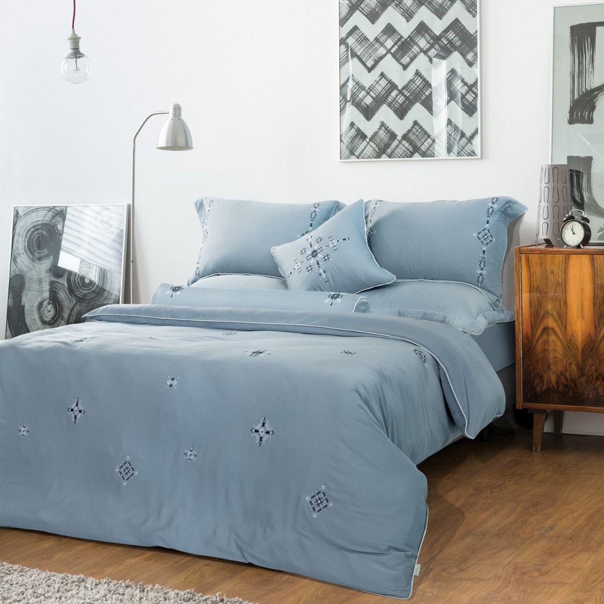 Gallery - Bộ ga chun chần bốn mùa Ocean Blue ESB23021