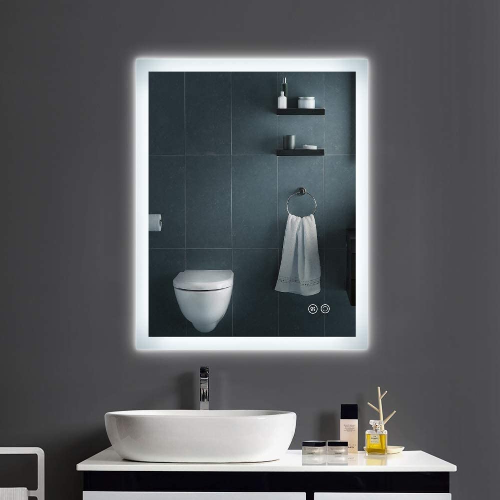 Gương soi nhà tắm LED VuôngVàng Tràn Viền 700x900