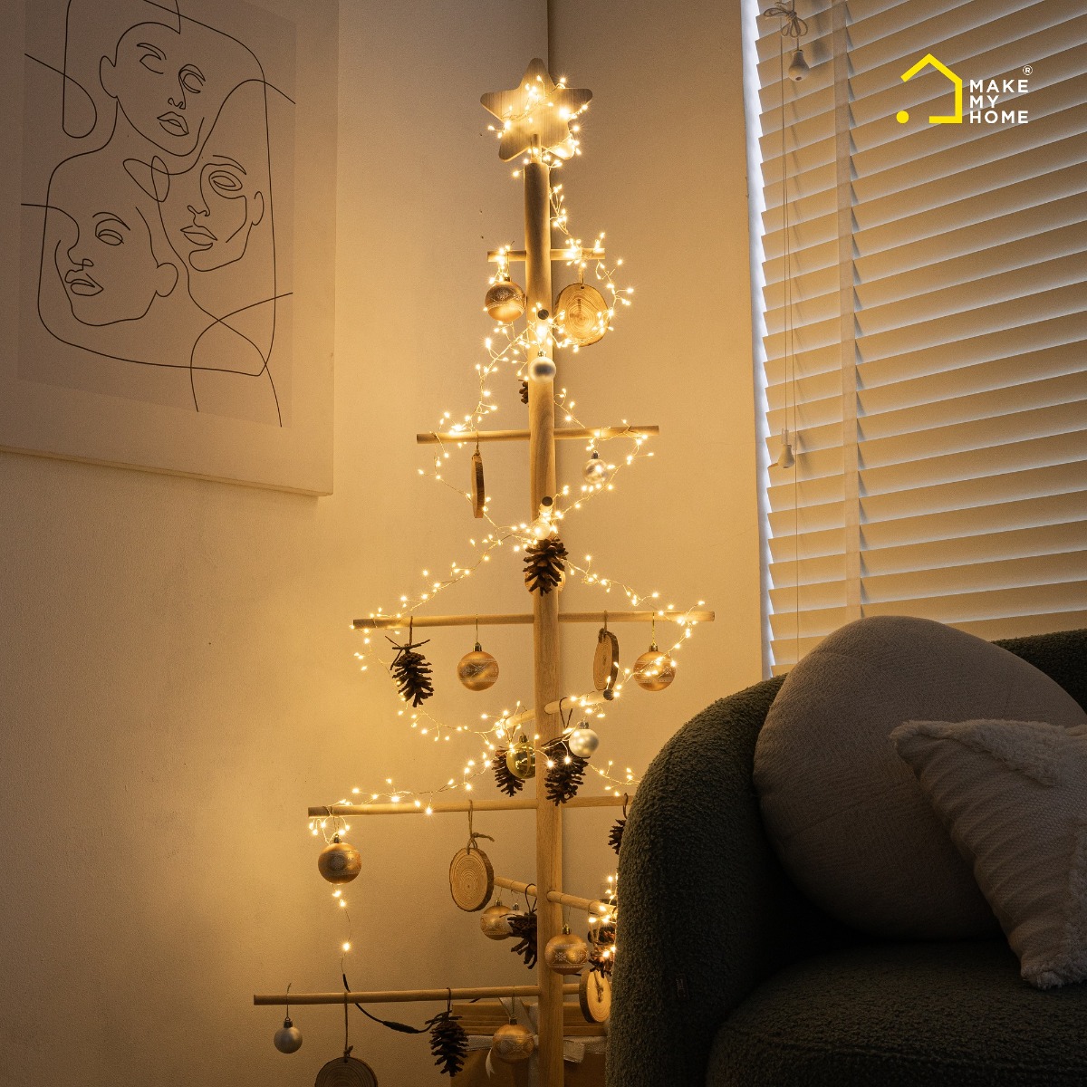 Cây Thông Noel Đơn Giản, Cây Thông Gỗ Tự Nhiên Make My Home MIN TREE (không kèm phụ kiện)