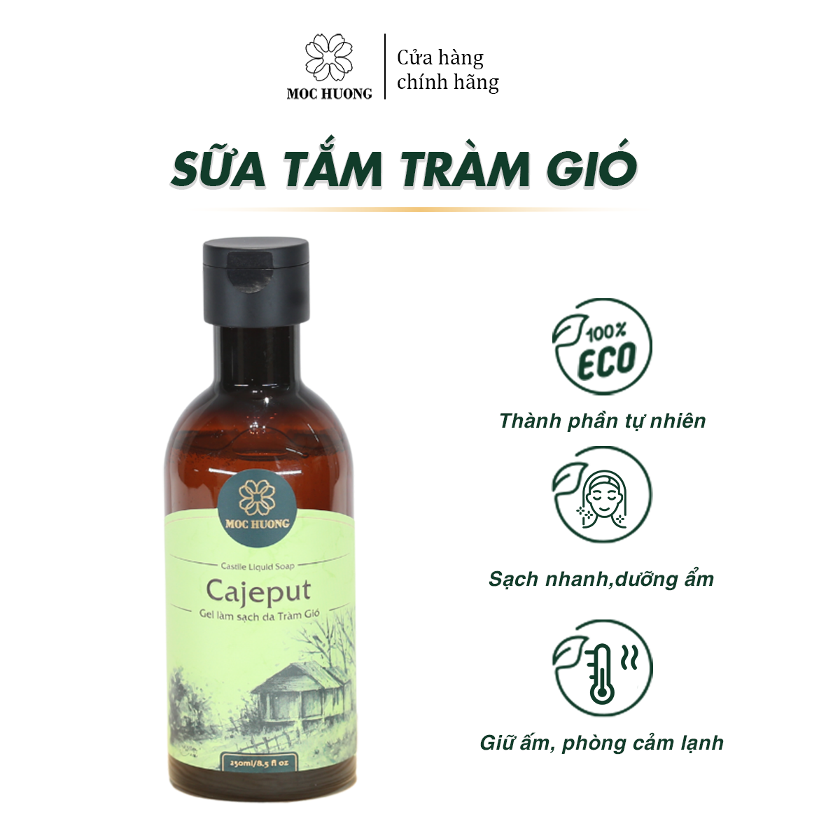 Sữa tắm tự nhiên Tràm gió Castile Liquid Soap Cajeput