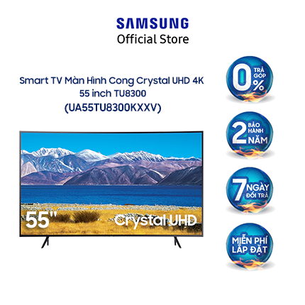 Smart Tivi Samsung Màn Hình Cong Crystal UHD 4K 55 inch UA55TU8300KXXV - Miễn phí lắp đặt